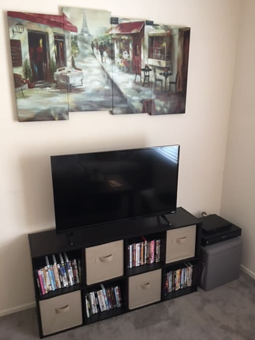 TV complete with cable, DVD player, and a variety of DVDs for your enjoyment
