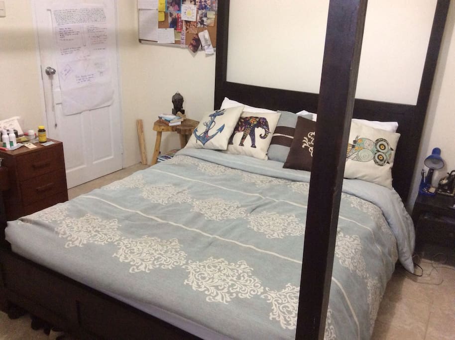 AC Room available; Brand New Queen Size Bed will be bought. (Bed in Photo not available)