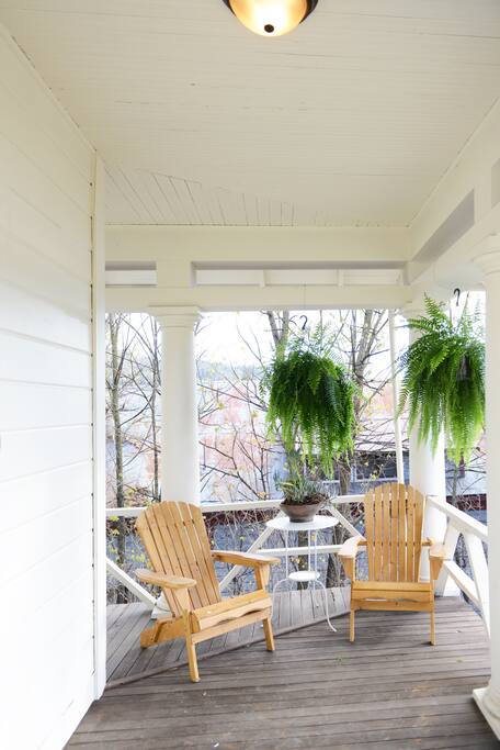 Watch the sunset from the covered front porch.