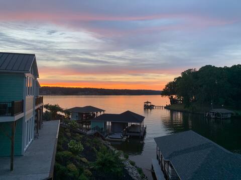 Large lakefront home with panoramic views