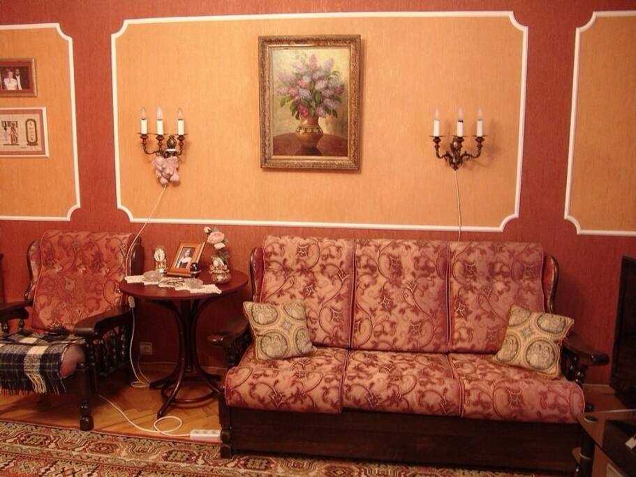 In the living room