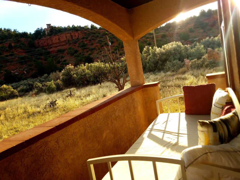 Daybed in the porch to catch all the views or meditate