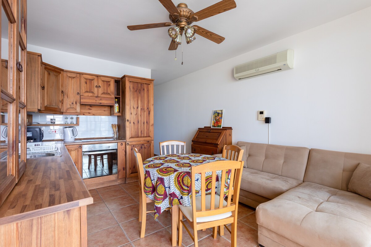 Sea-view apartment with free air conditioning