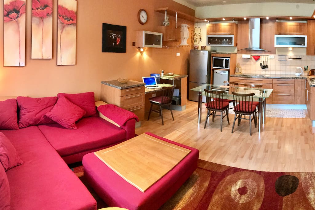 Living, Work & Kitchen area