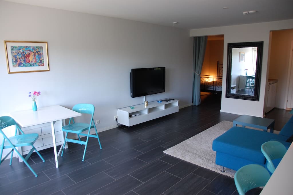 Spacious living room with TV (42inch). Free wifi.