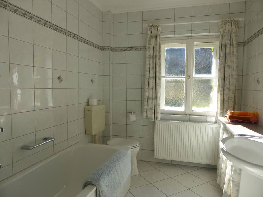This is the bathroom next to the kitchen