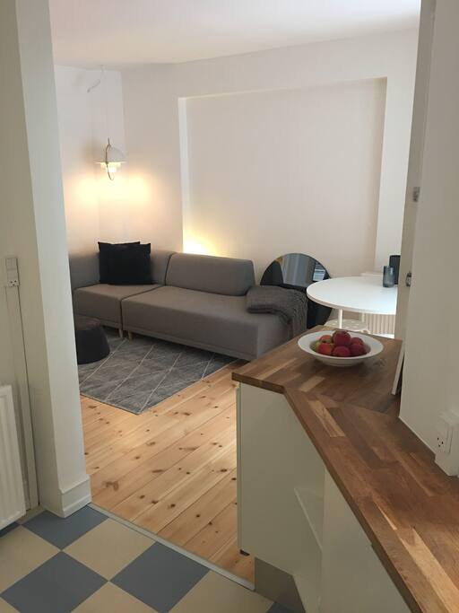 Kitchen overlooking the living room