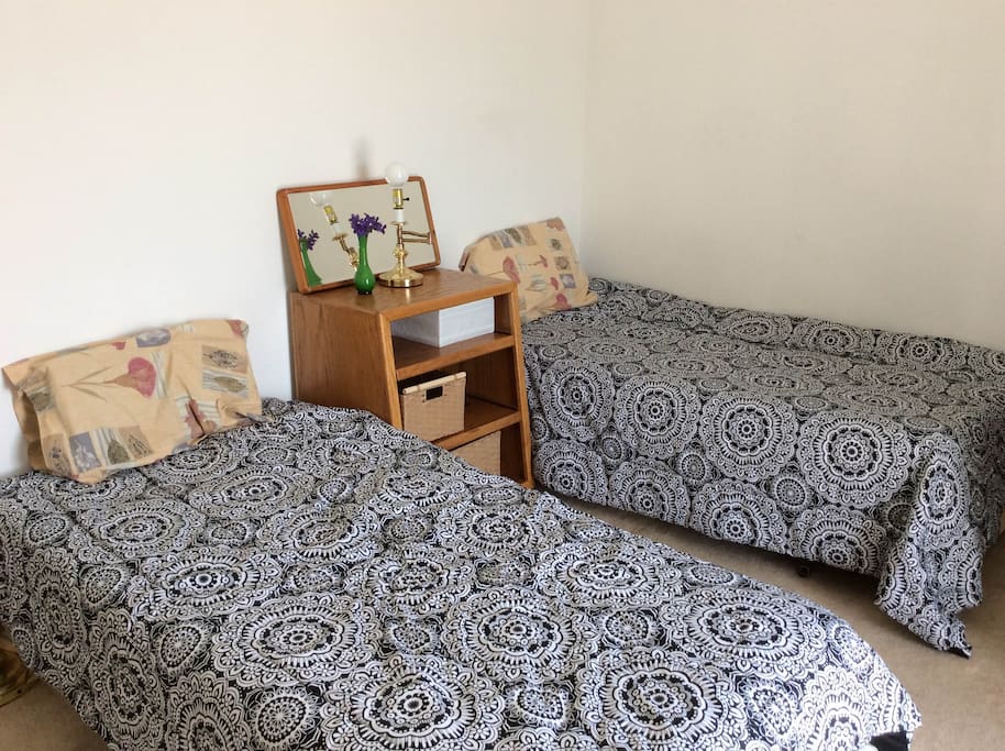Two beds for two friends or travel mates.