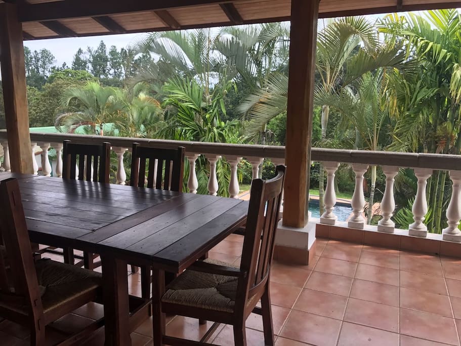 Balcony breakfast area