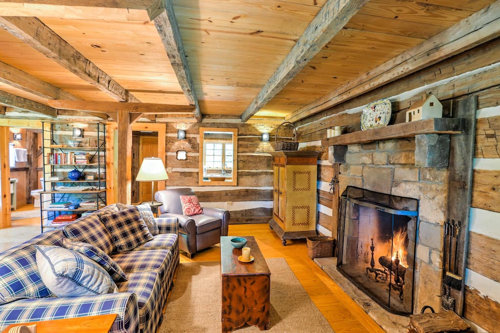On chilly nights you can cozy up to the original fireplace constructed of stone that was originally hand crafted with stone from a local quarry.