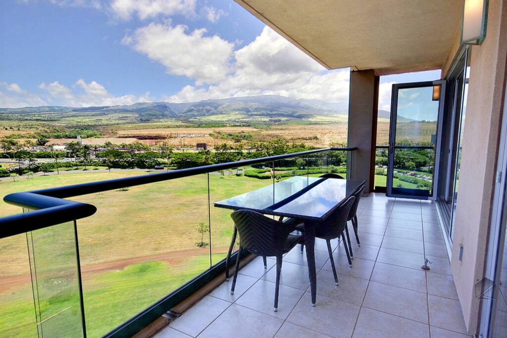 Catch the sunrise in the morning and a rainbow in the afternoon over the West Maui Mountains.