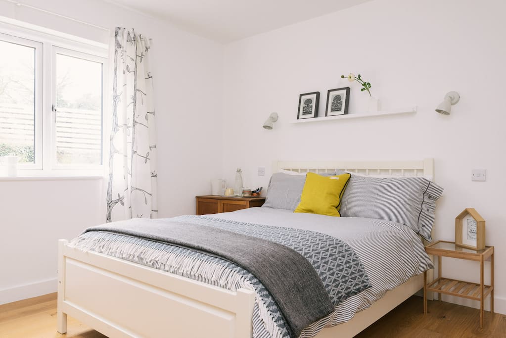 Spacious, downstairs double room with tea/coffee making facilities.