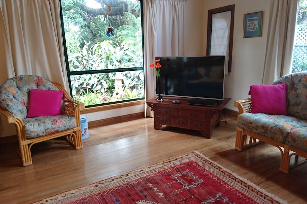 Cosy lounge overlooking the gardens