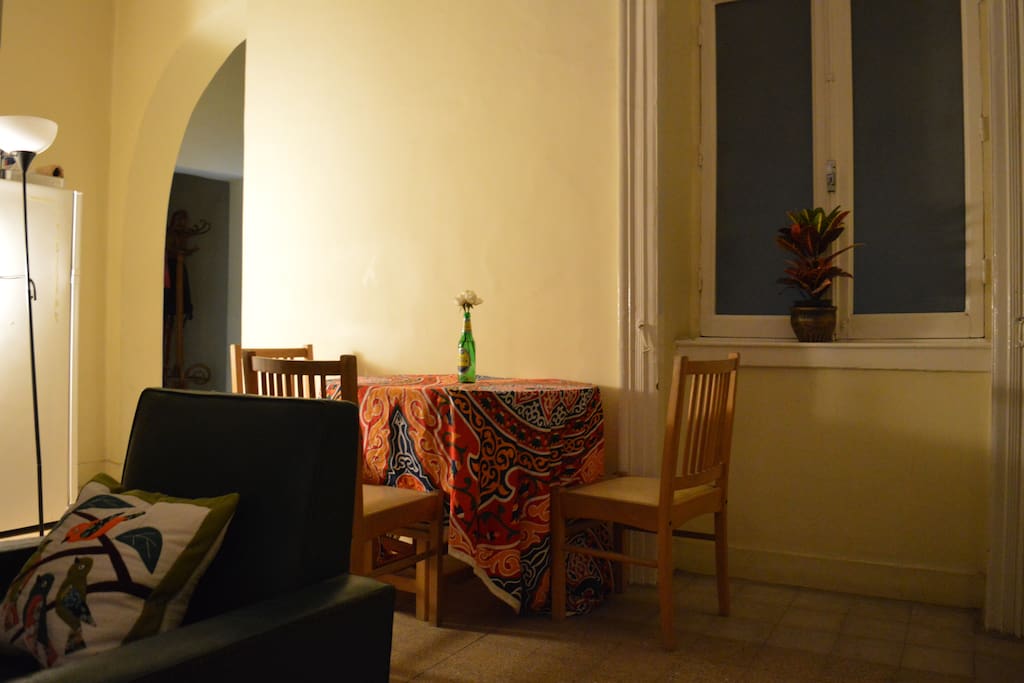 The living room at night