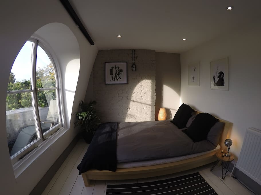 South west facing window with a small balcony