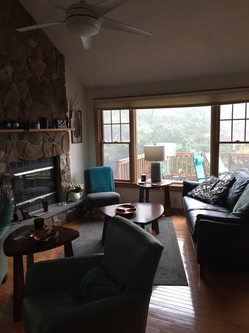 Living room with mountain view.