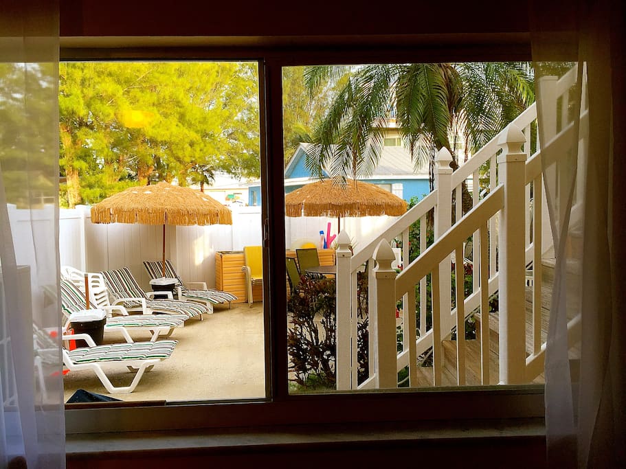 East bedroom window view to the patio
