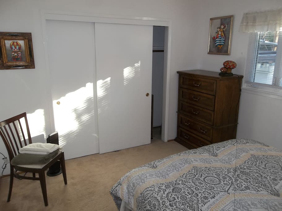 Large closet and bed includes an electric blanket (in winter/cold weather)
