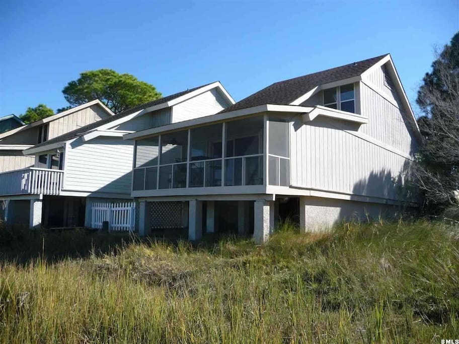 Rearview of house from the marsh