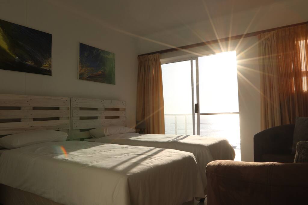 Twin room with big balcony with amazing sea views