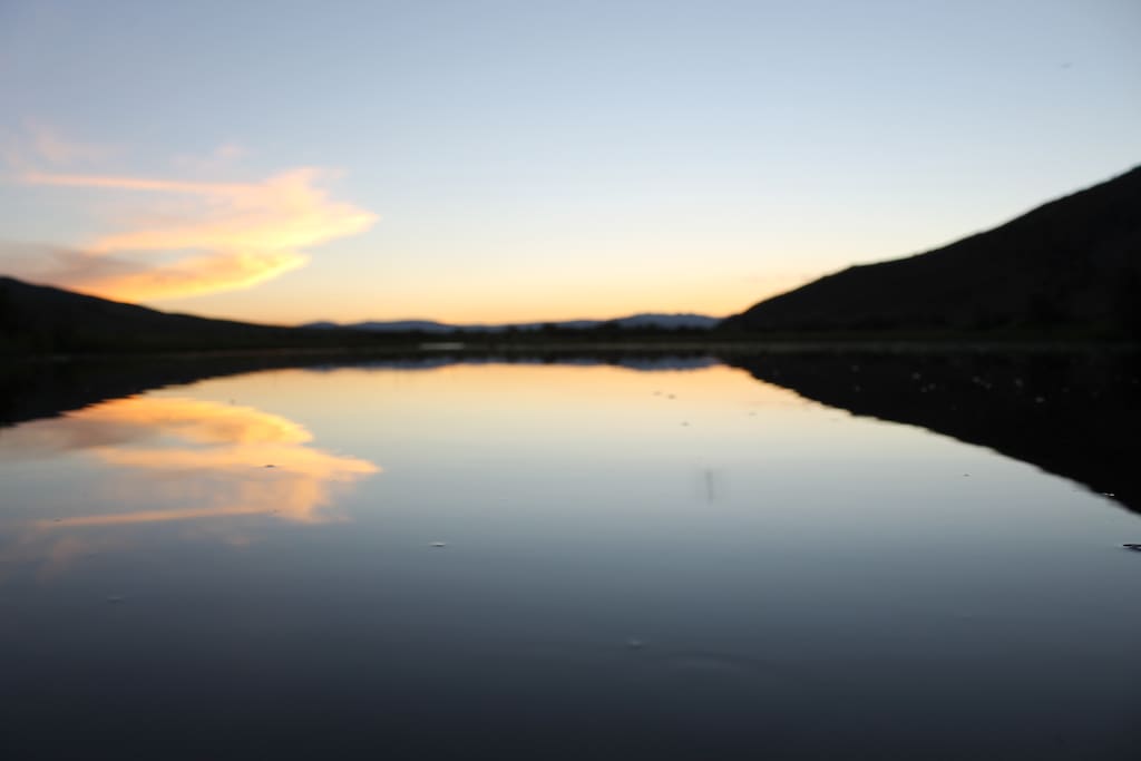 The nearby lake, Clark Canyon