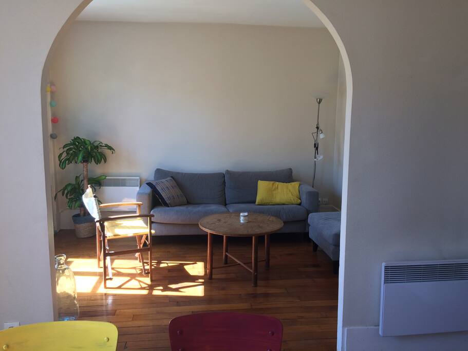 View on the living room from the dinning room