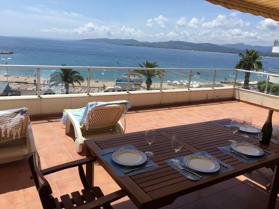 Terrasse sud avec vue mer
