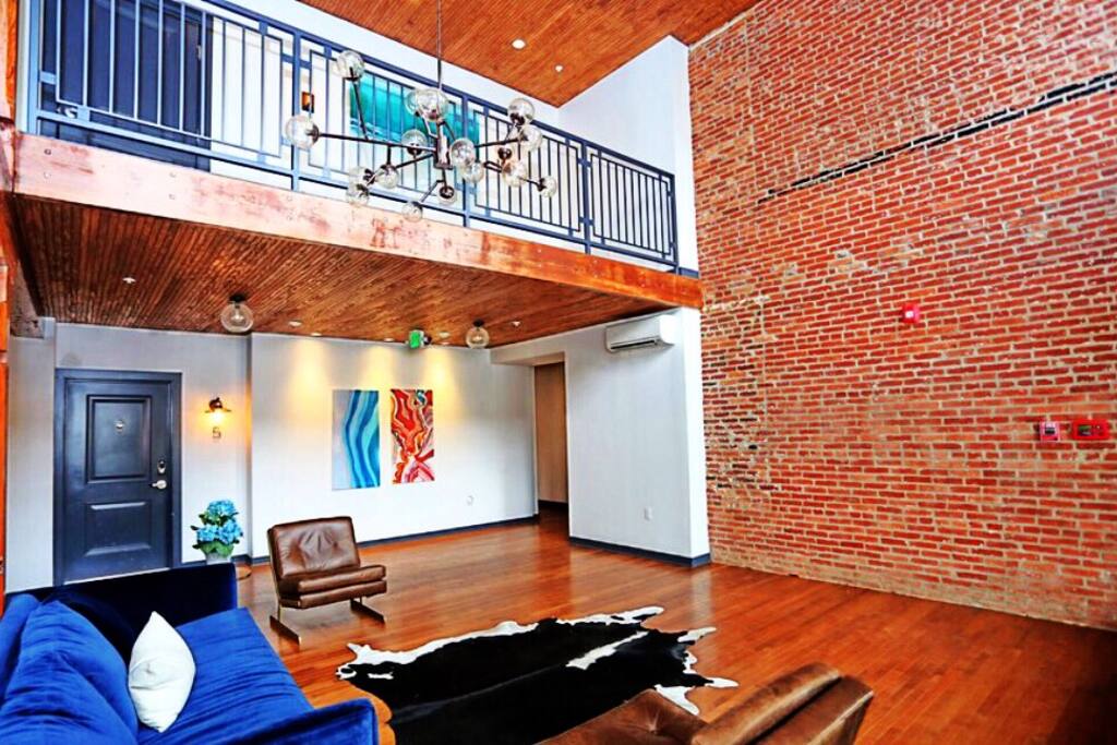 Beautiful rustic Common area in lobby upon entrance of building