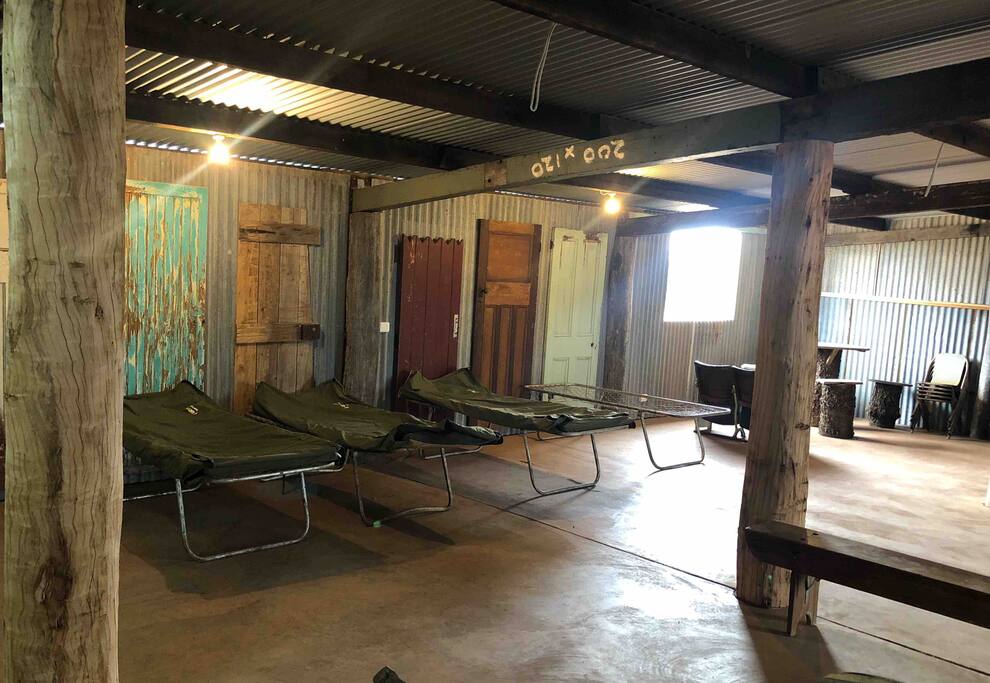 This is the shed , you will be bunking down in ..don’t forget your pillow ,sleeping bag and towel ..
