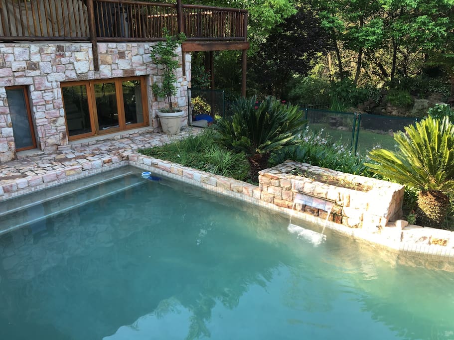 Pool in front of the cottage