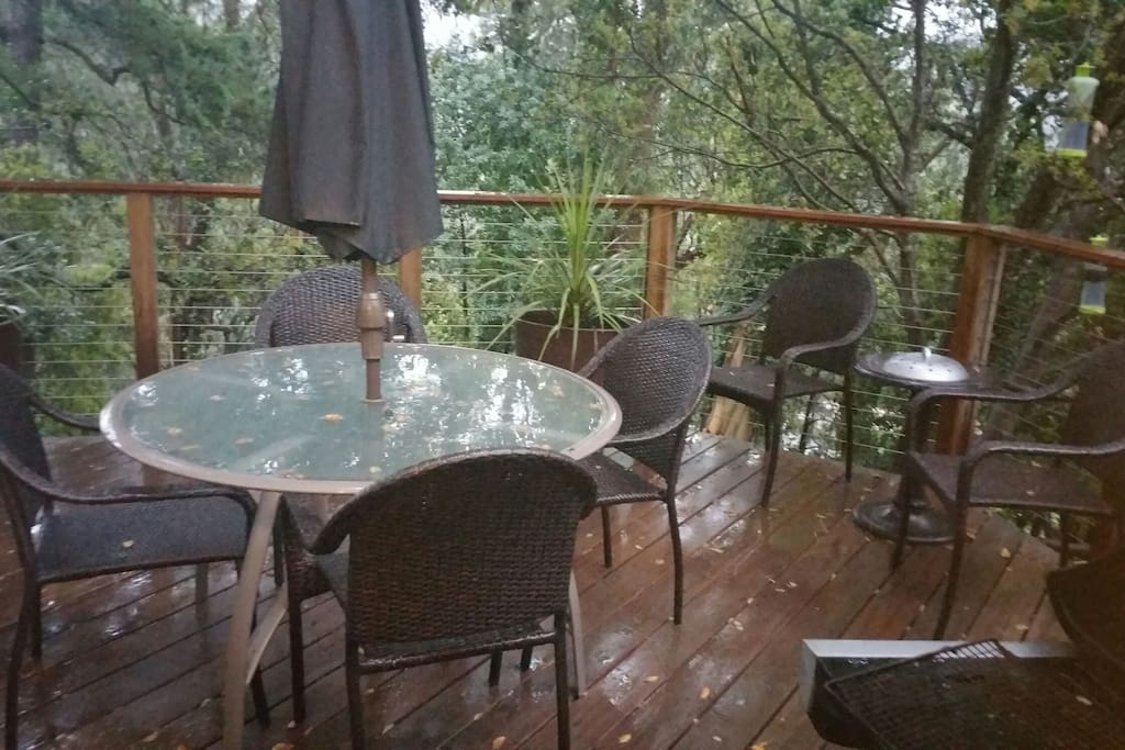 Your tree house. Step out onto the deck and enjoy the canopy!