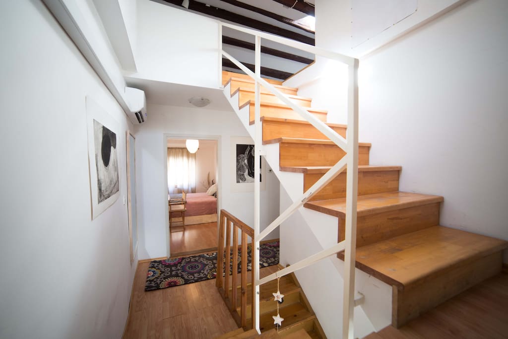 Staircase to the attic dorm