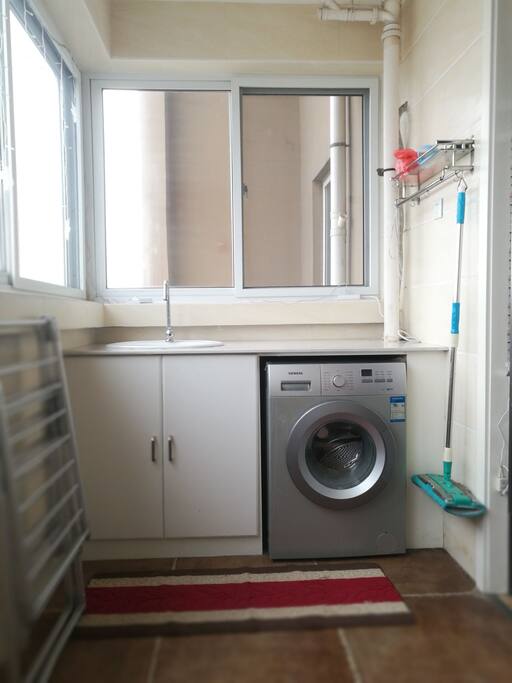 Balcony with washing facilities