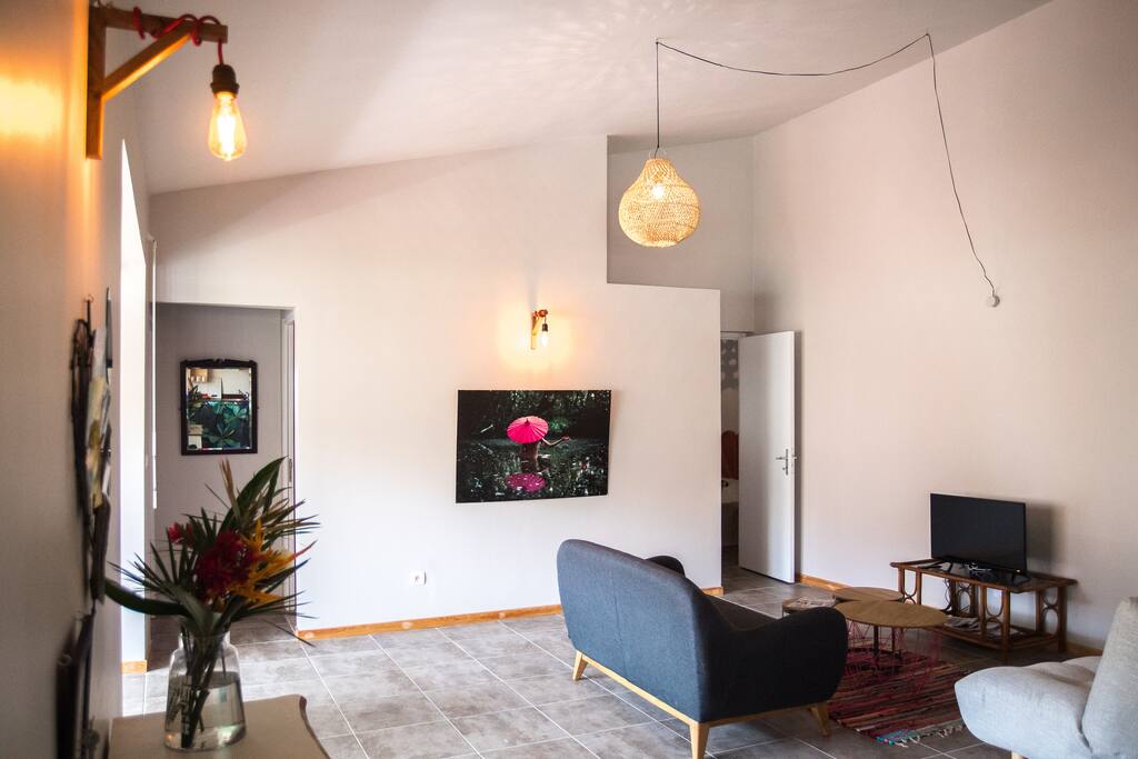 Salon + entrée des chambres