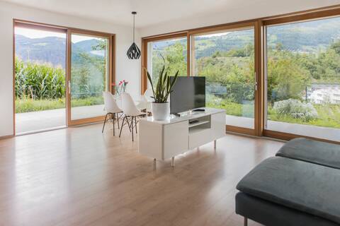 Modern, stylish apartment with amazing glass front