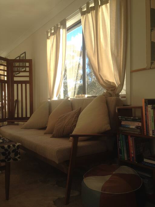 Lounge space and book shelf