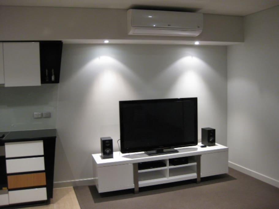 50" Full HD TV with Blu-Ray player and sound system