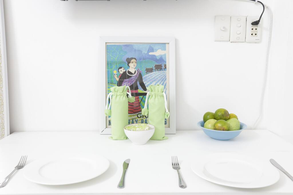 The Apartment are decorated with Traditional Photos of Vietnam.