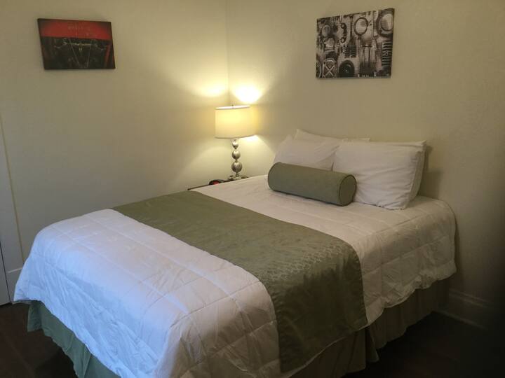 Bedroom two, enjoy the "Ultimate Sleep Experience." New queen double plush beds and Serta Cool Gel Pillows