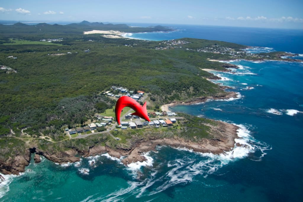 Aerial view of Beach house