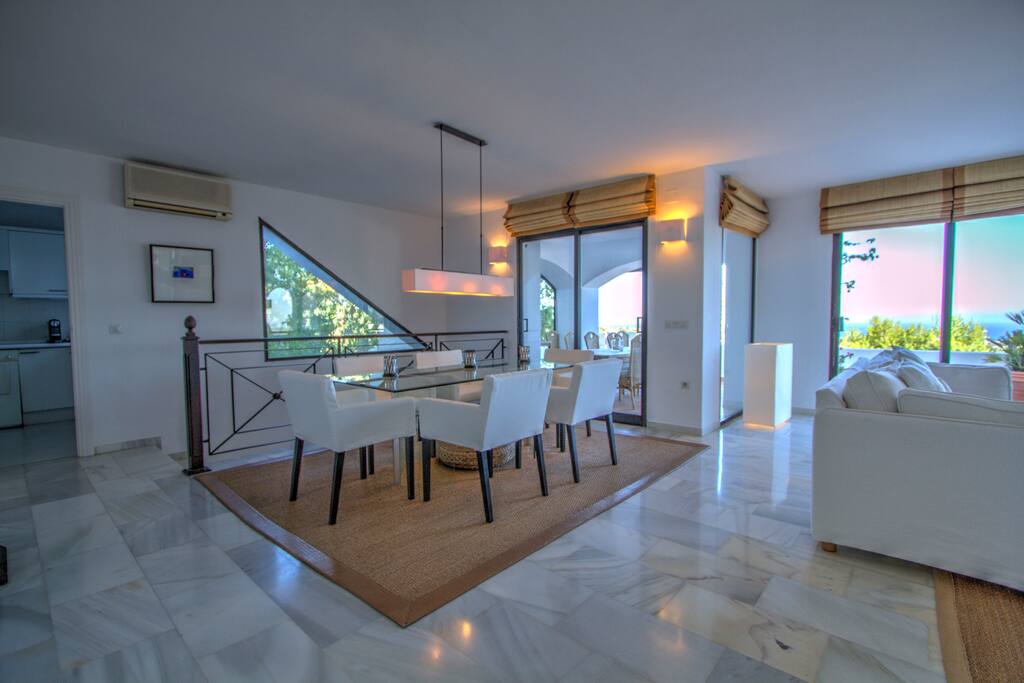 Dining room with sea views