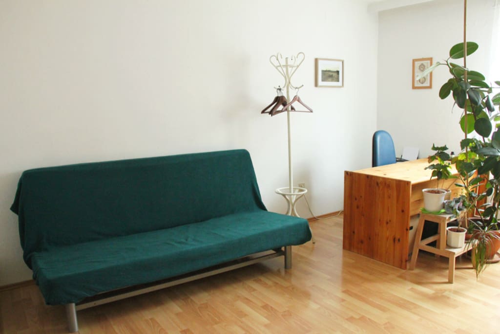 Sofa bed and desk (living room - can be used as second bed room)