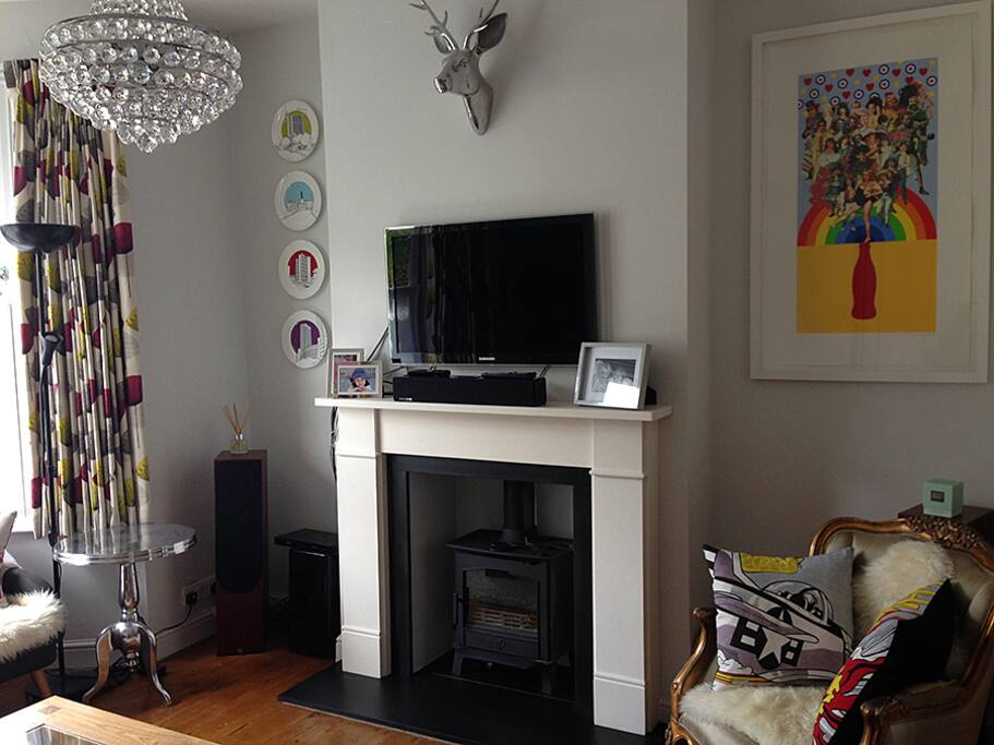 Sitting room with log burner