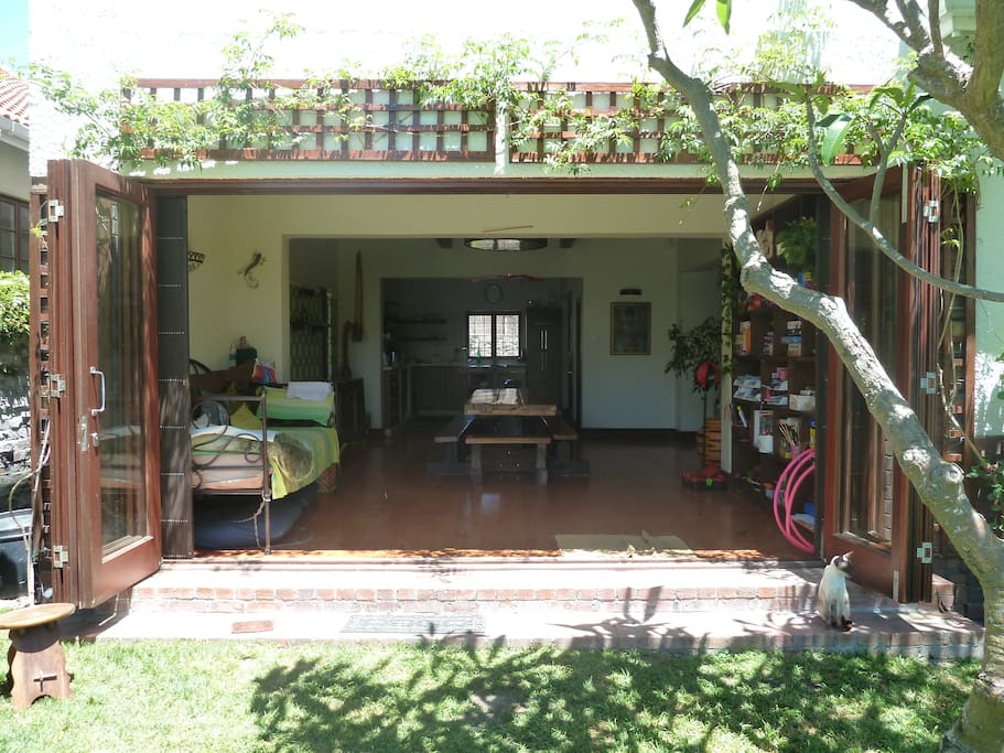 Folding doors onto garden