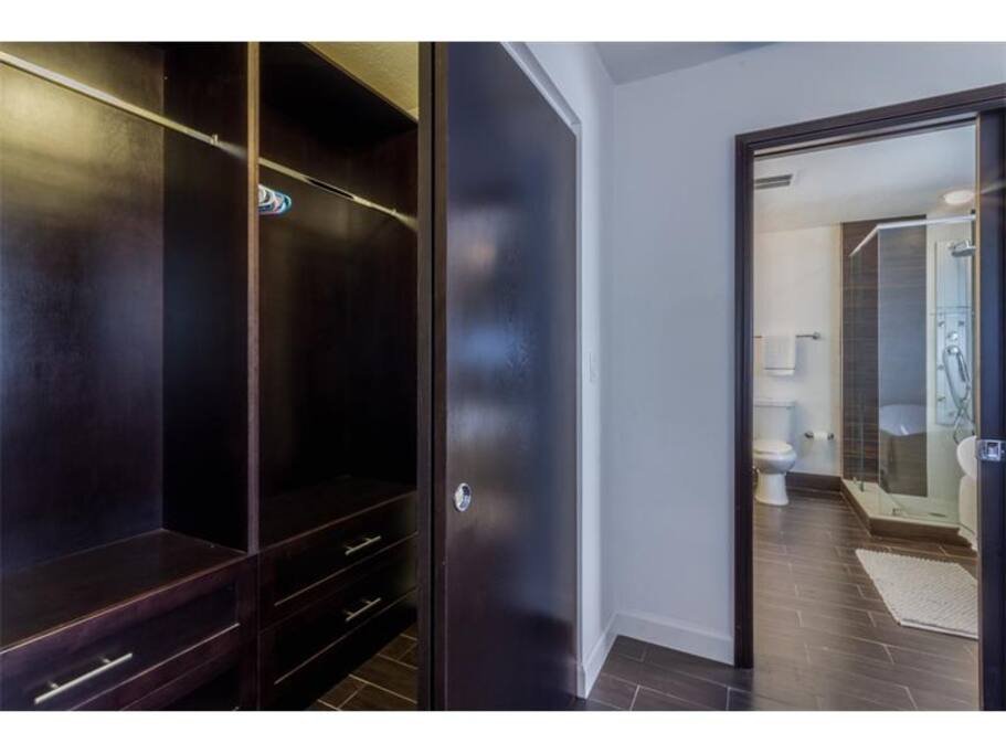 The closet in Master bedroom