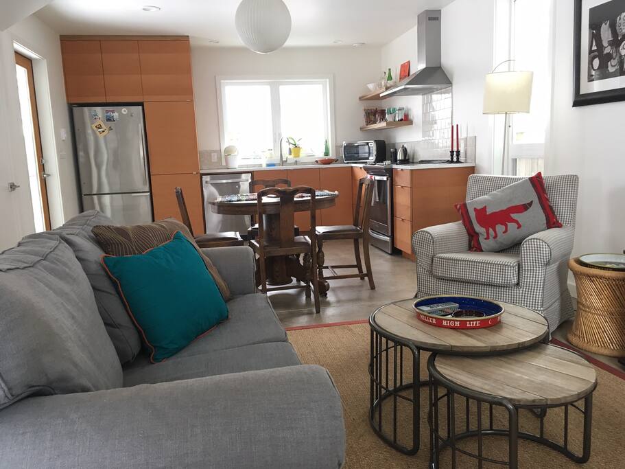 Light-filled living/kitchen area is on the first floor.