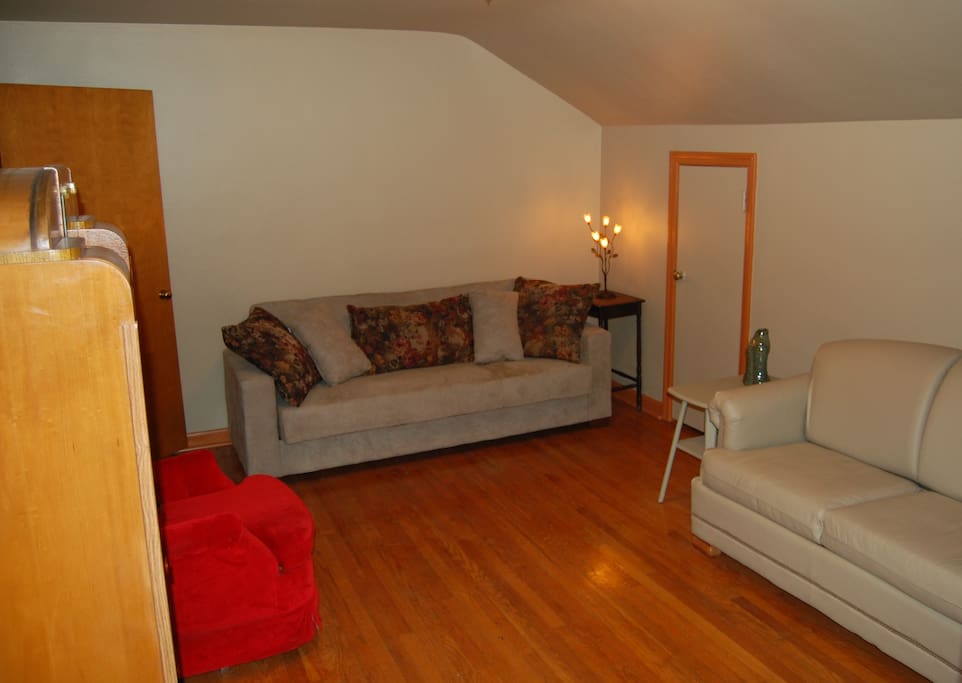 Living room - sofas convert to full and extra-wide twin