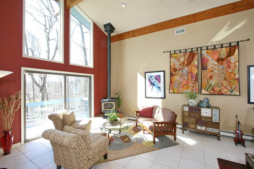 Cozy sitting area in the sunlight