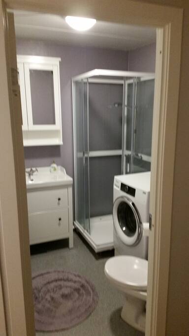 I do not have the biggest bathroom in town, but hopefully you didn`t buy a ticket to Oslo for spending your time in a bathroom. It`s a shower, toilet and a washing machine in there. You are welcome to use all of them.