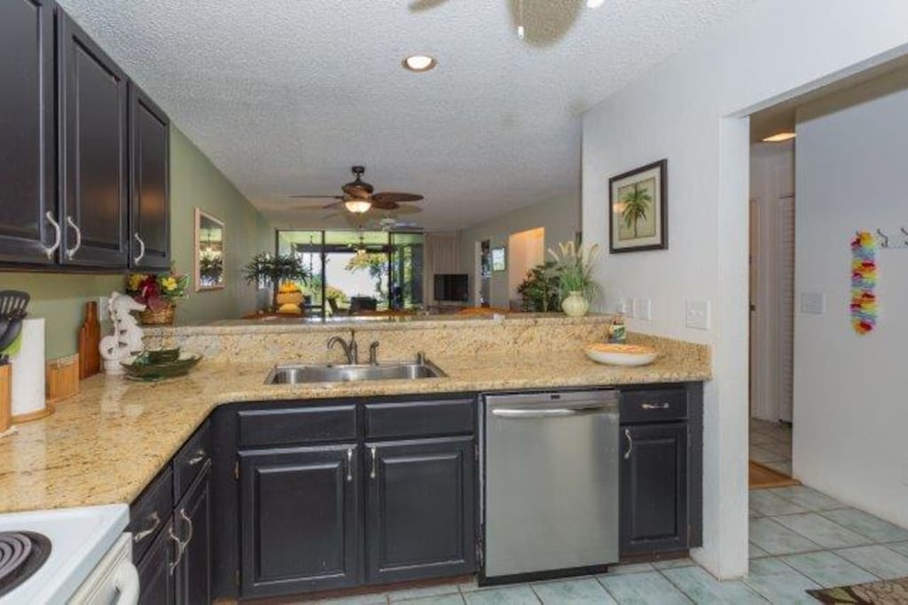Granite counter with outside views